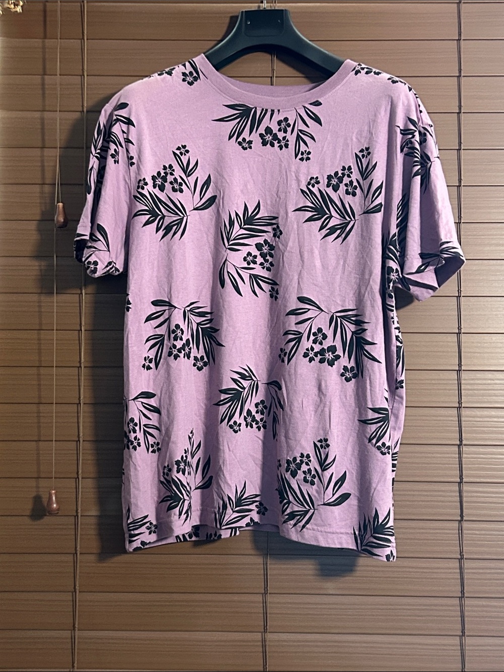 Original Use Lavender Tee with Black Floral Print